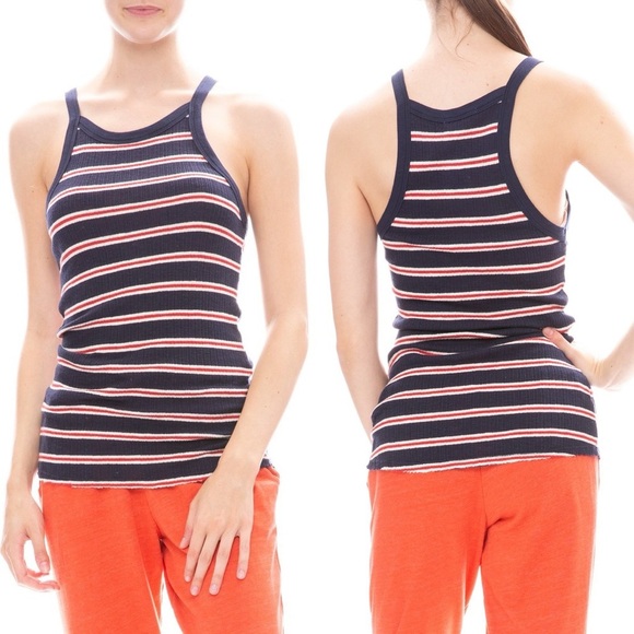 Sundry strappy striped navy and red tank top size 2 - Picture 1 of 6